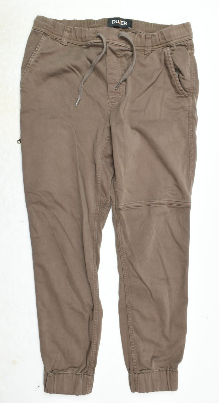 DU/ER No Sweat Jogger Pants Mens Medium Brown Slim Fit Drawstring Cotton Tencel